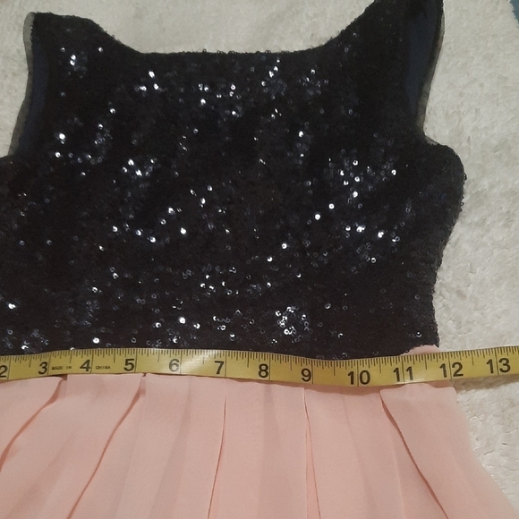 B Darlin Sequin Navy and Soft Pink Dress - Picture 7 of 8